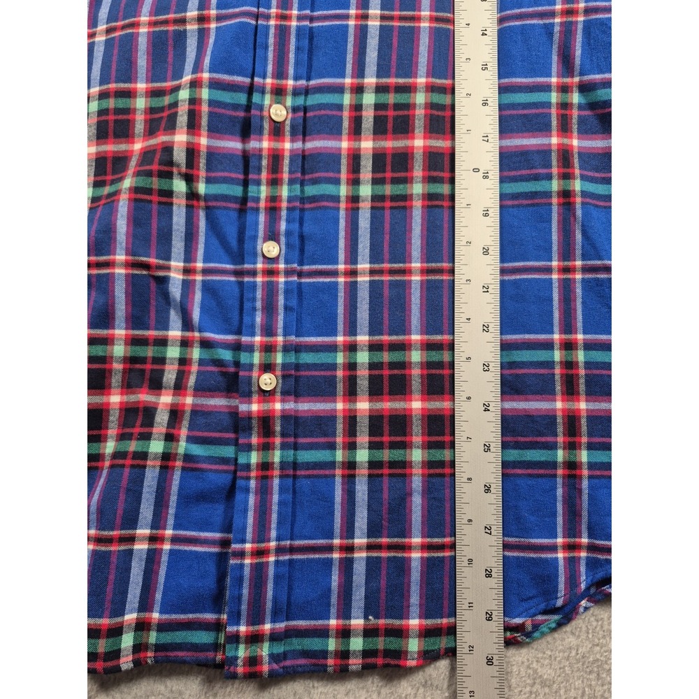 Polo Ralph Lauren L/S Shirt Classic Fit Performance Flannel Blue Plaid Sz Medium - Picture 5 of 7